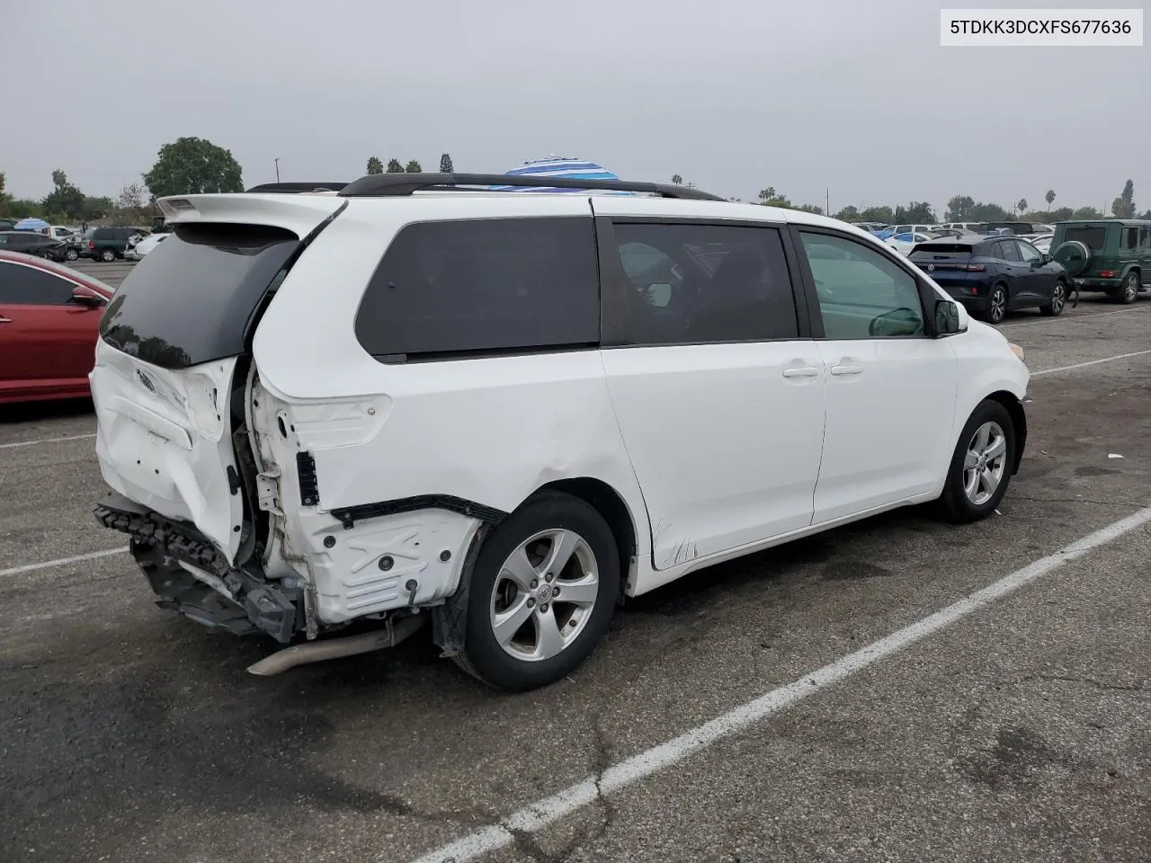 2015 Toyota Sienna Le VIN: 5TDKK3DCXFS677636 Lot: 76484244