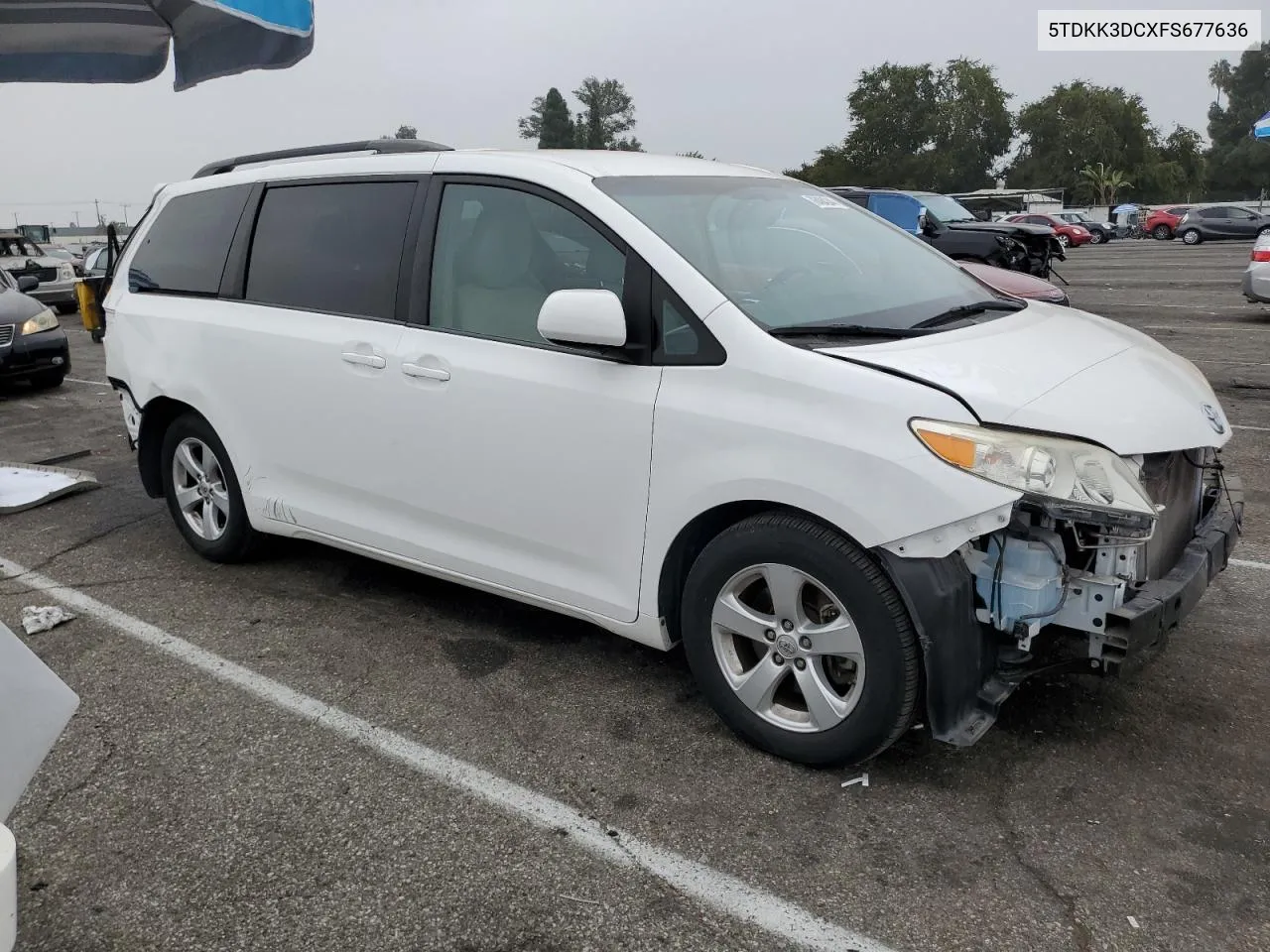 2015 Toyota Sienna Le VIN: 5TDKK3DCXFS677636 Lot: 76484244