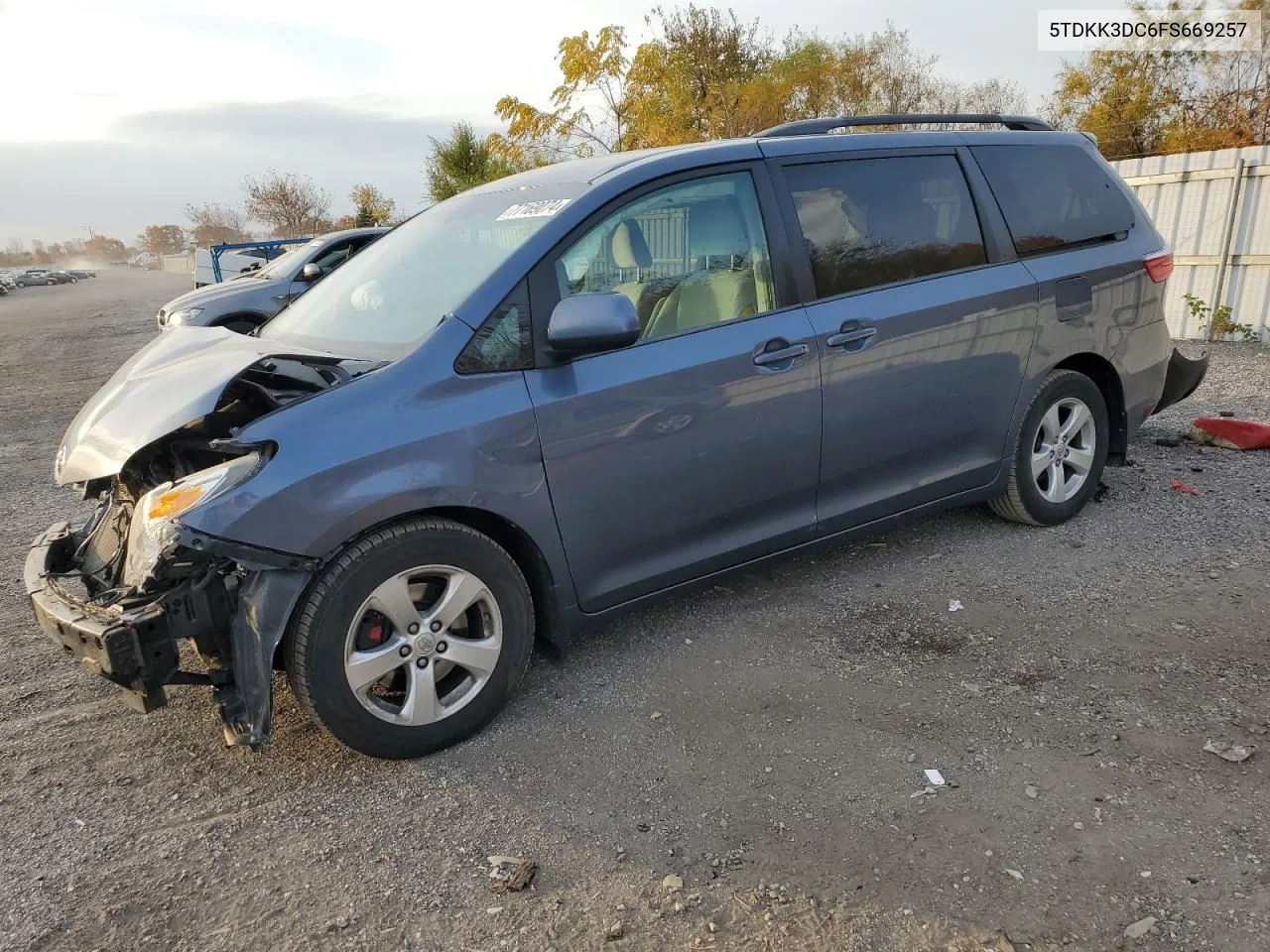 2015 Toyota Sienna Le VIN: 5TDKK3DC6FS669257 Lot: 77169074