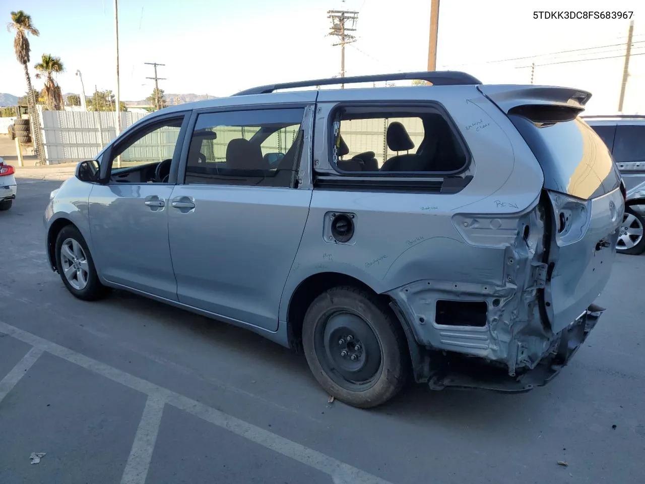 2015 Toyota Sienna Le VIN: 5TDKK3DC8FS683967 Lot: 77228754