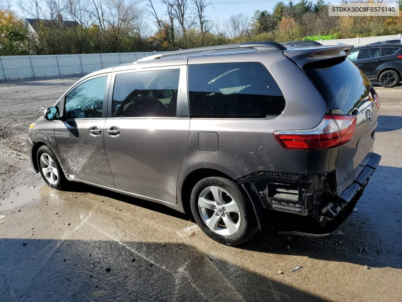 2015 Toyota Sienna Le VIN: 5TDKK3DC8FS575140 Lot: 77339624