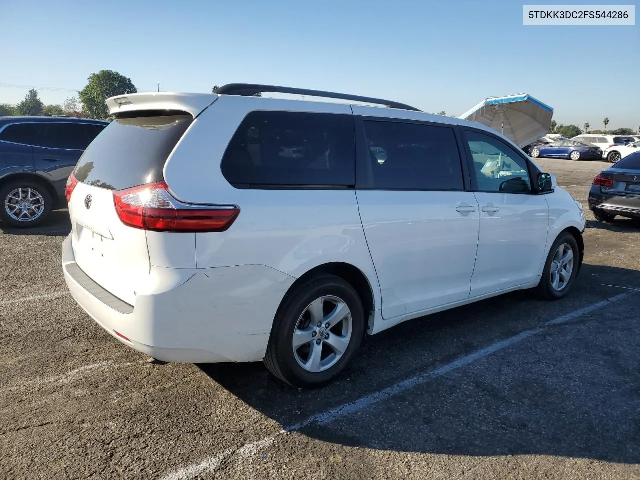 2015 Toyota Sienna Le VIN: 5TDKK3DC2FS544286 Lot: 77404314