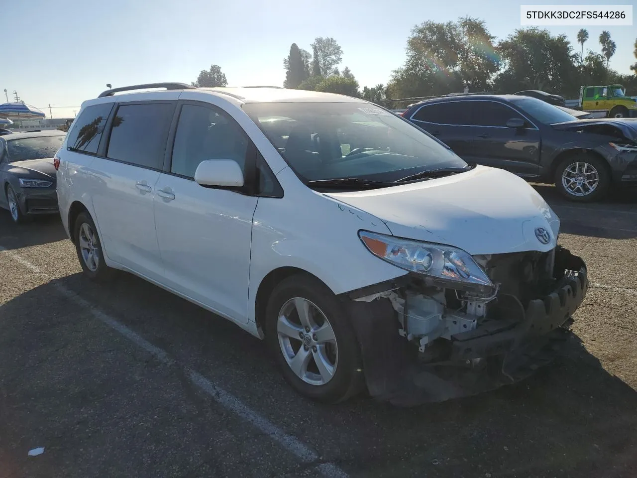 2015 Toyota Sienna Le VIN: 5TDKK3DC2FS544286 Lot: 77404314