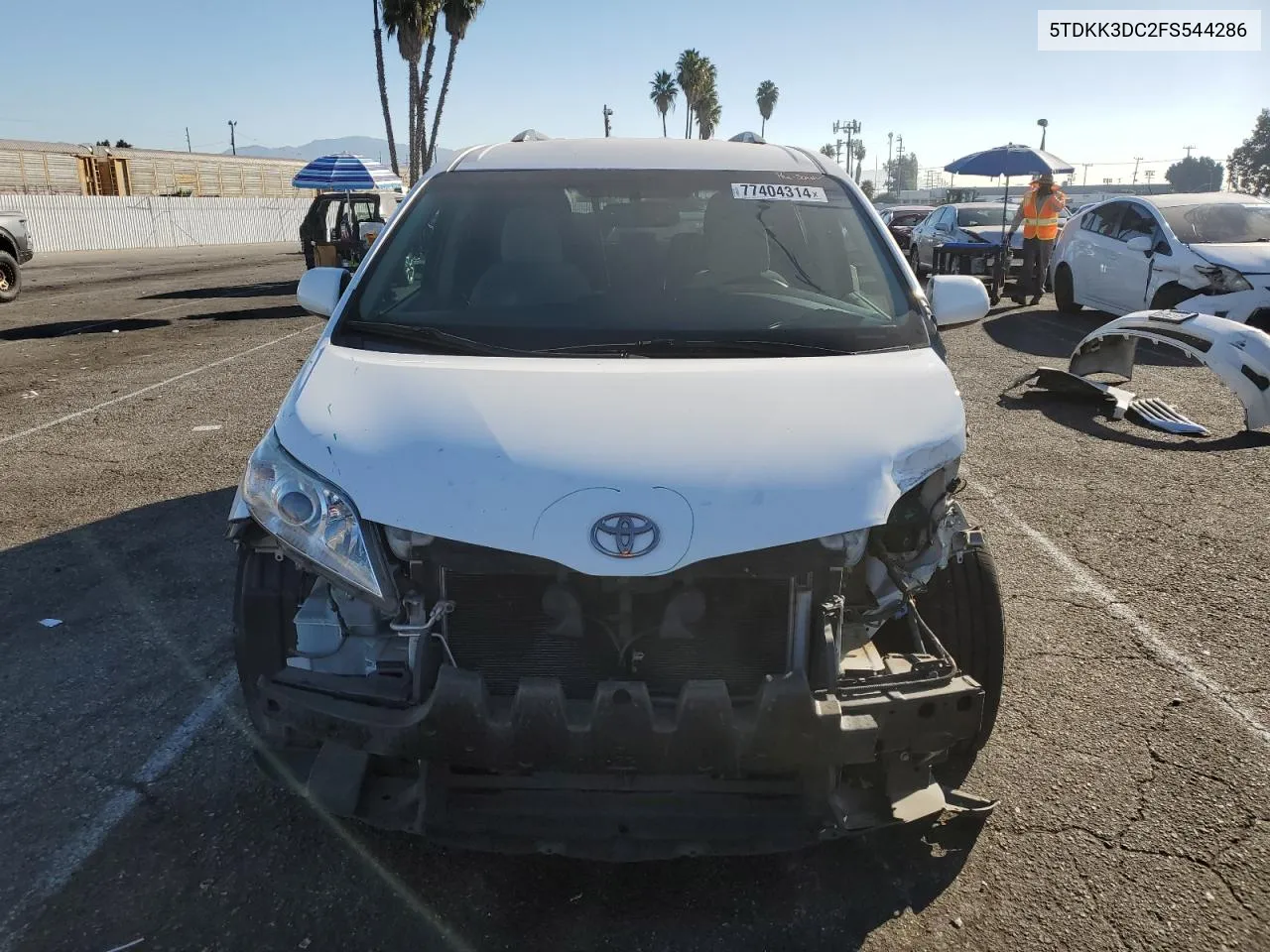 2015 Toyota Sienna Le VIN: 5TDKK3DC2FS544286 Lot: 77404314