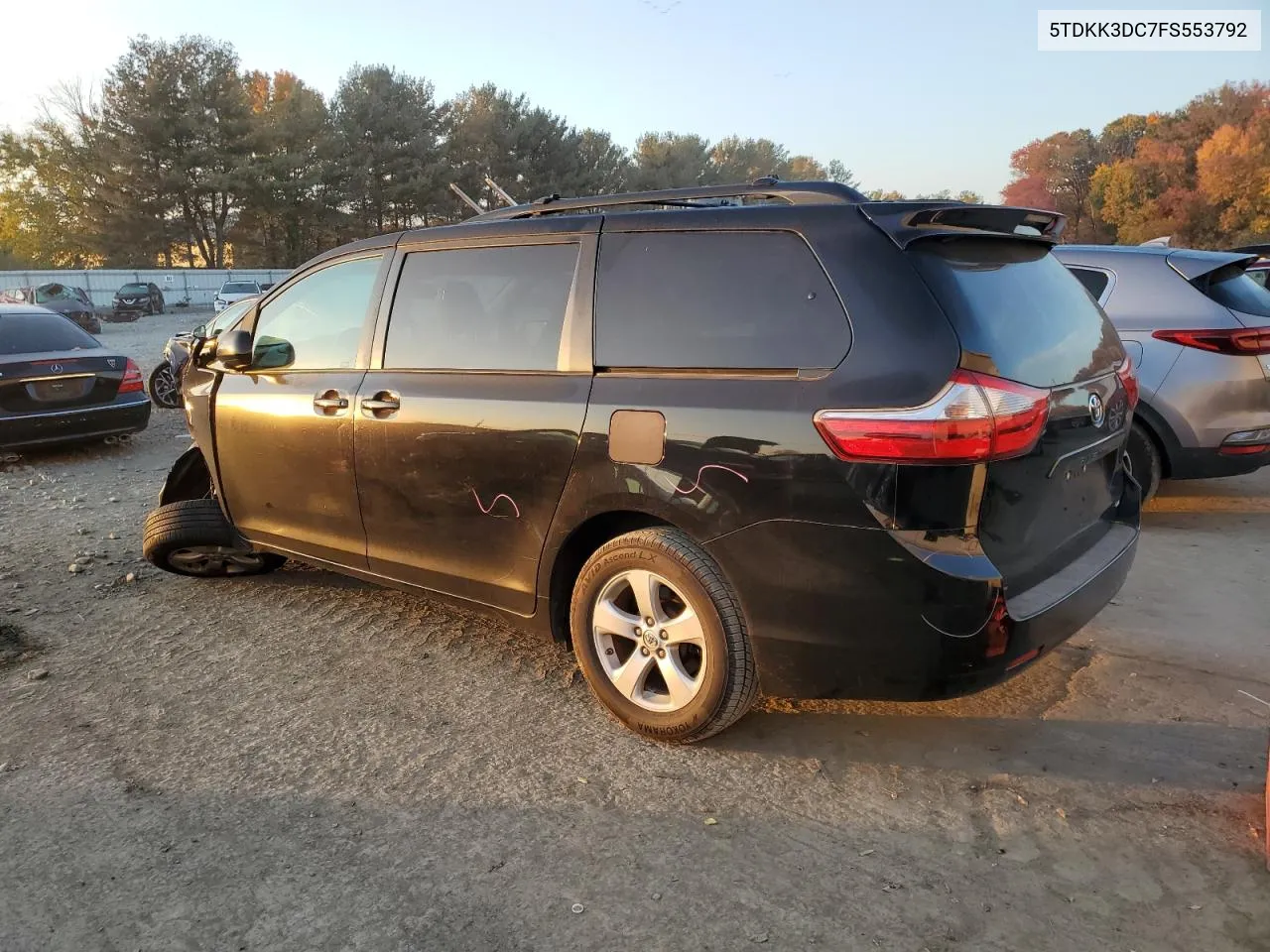 2015 Toyota Sienna Le VIN: 5TDKK3DC7FS553792 Lot: 77606074