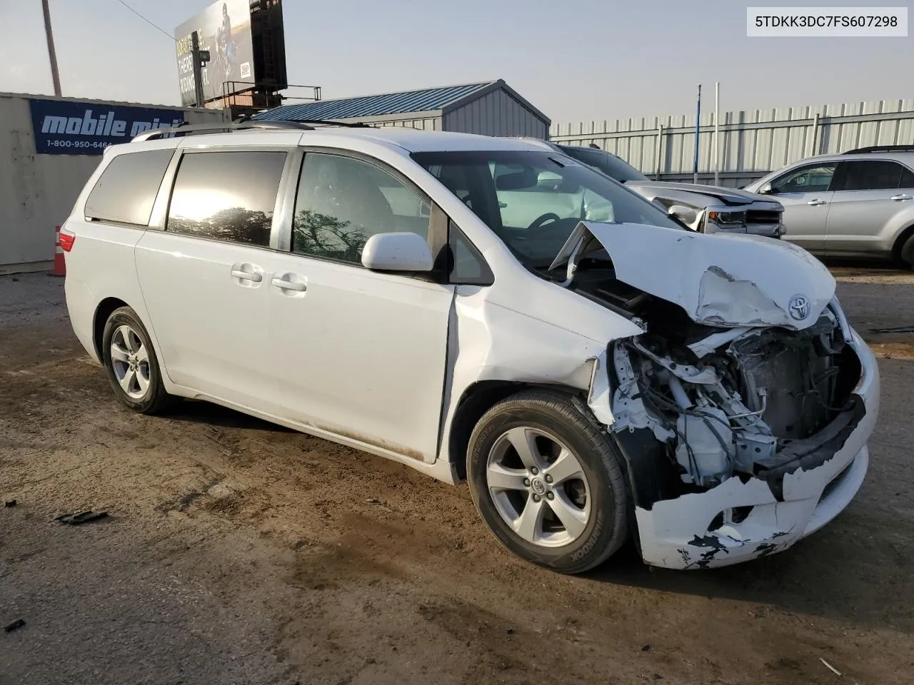 2015 Toyota Sienna Le VIN: 5TDKK3DC7FS607298 Lot: 77632904