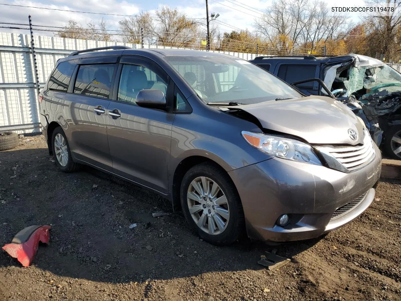 5TDDK3DC0FS119478 2015 Toyota Sienna Xle