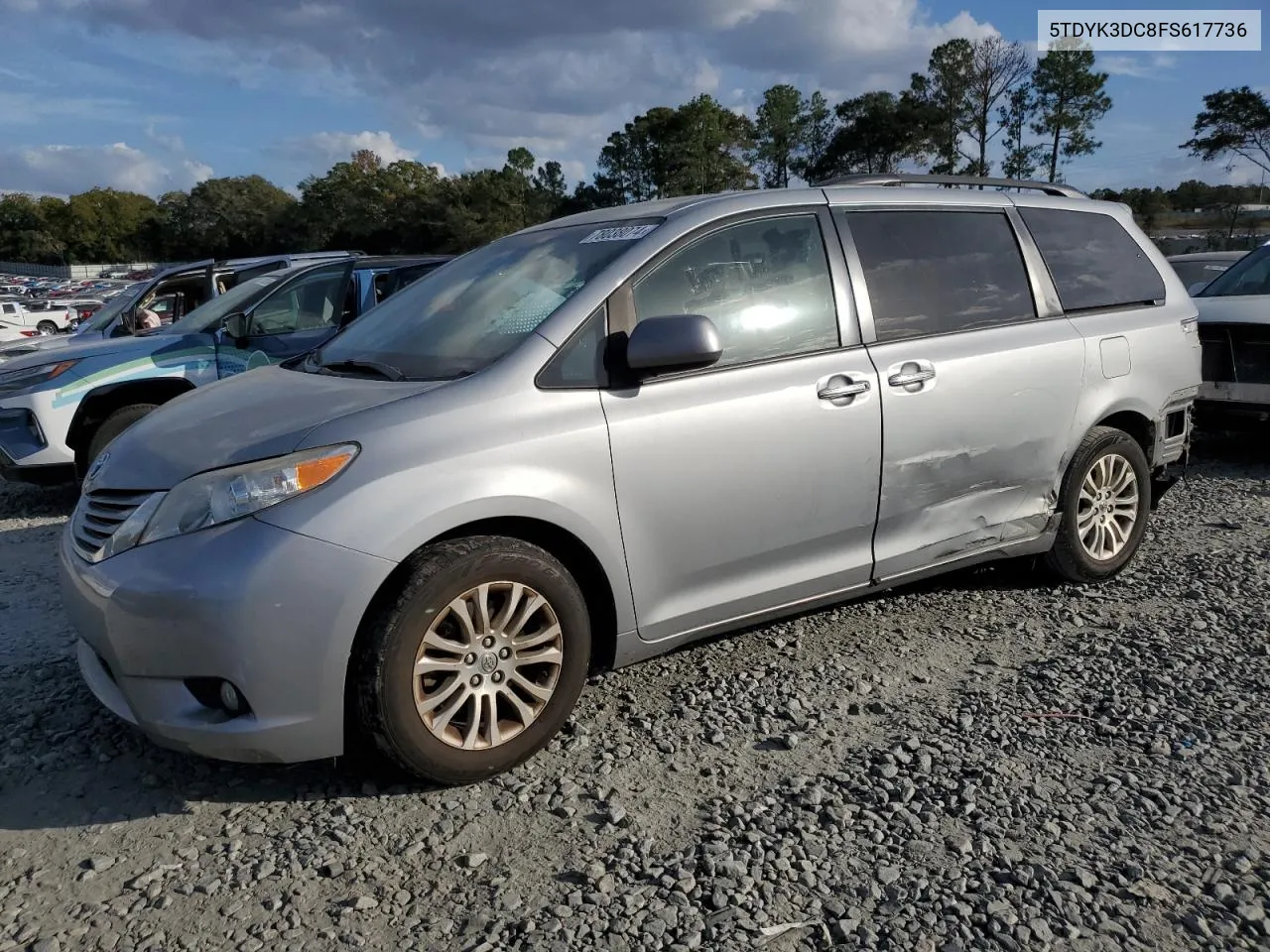 2015 Toyota Sienna Xle VIN: 5TDYK3DC8FS617736 Lot: 78038074