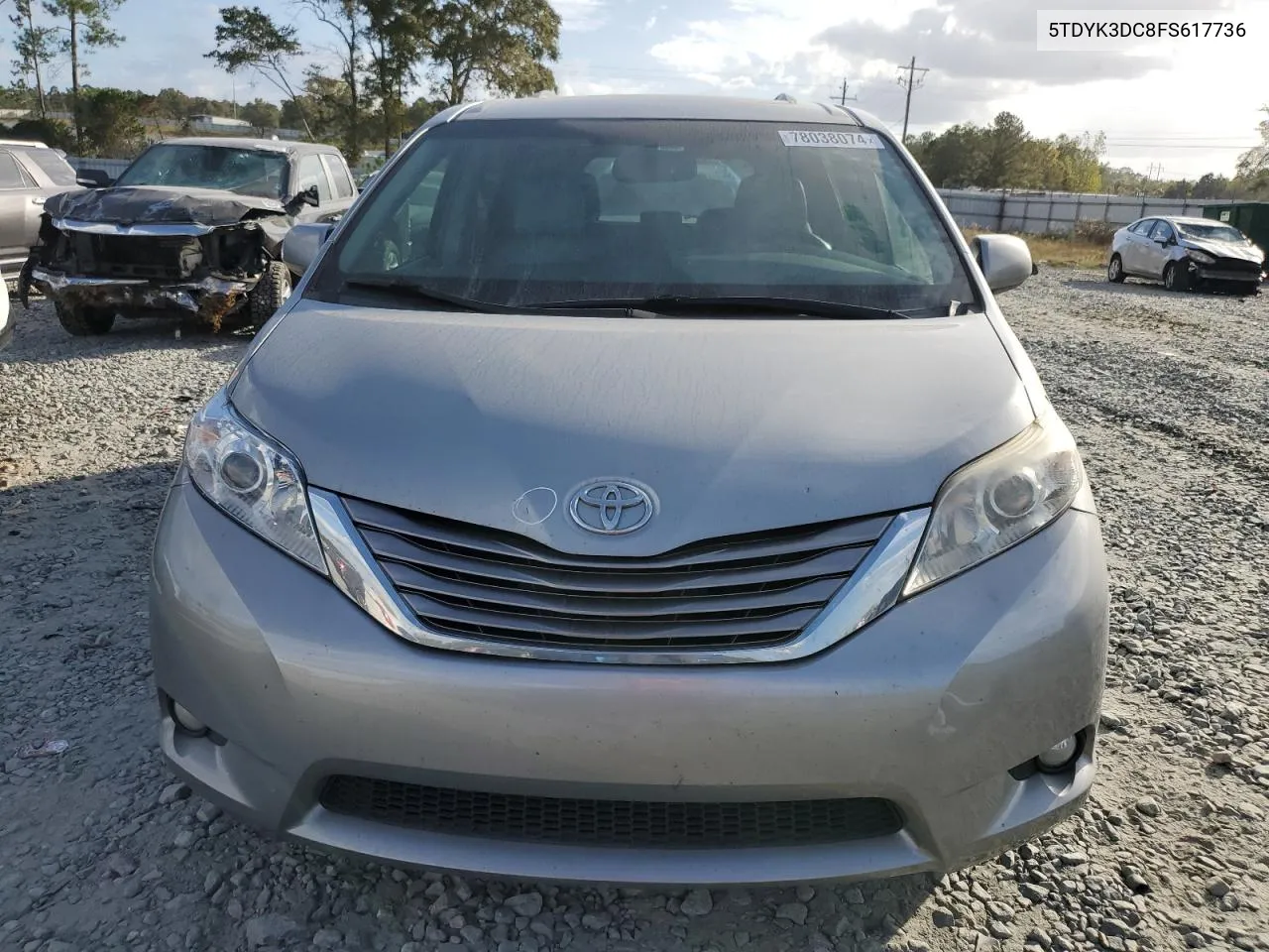 2015 Toyota Sienna Xle VIN: 5TDYK3DC8FS617736 Lot: 78038074