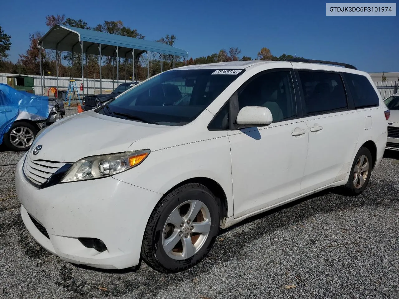 2015 Toyota Sienna Le VIN: 5TDJK3DC6FS101974 Lot: 78165714