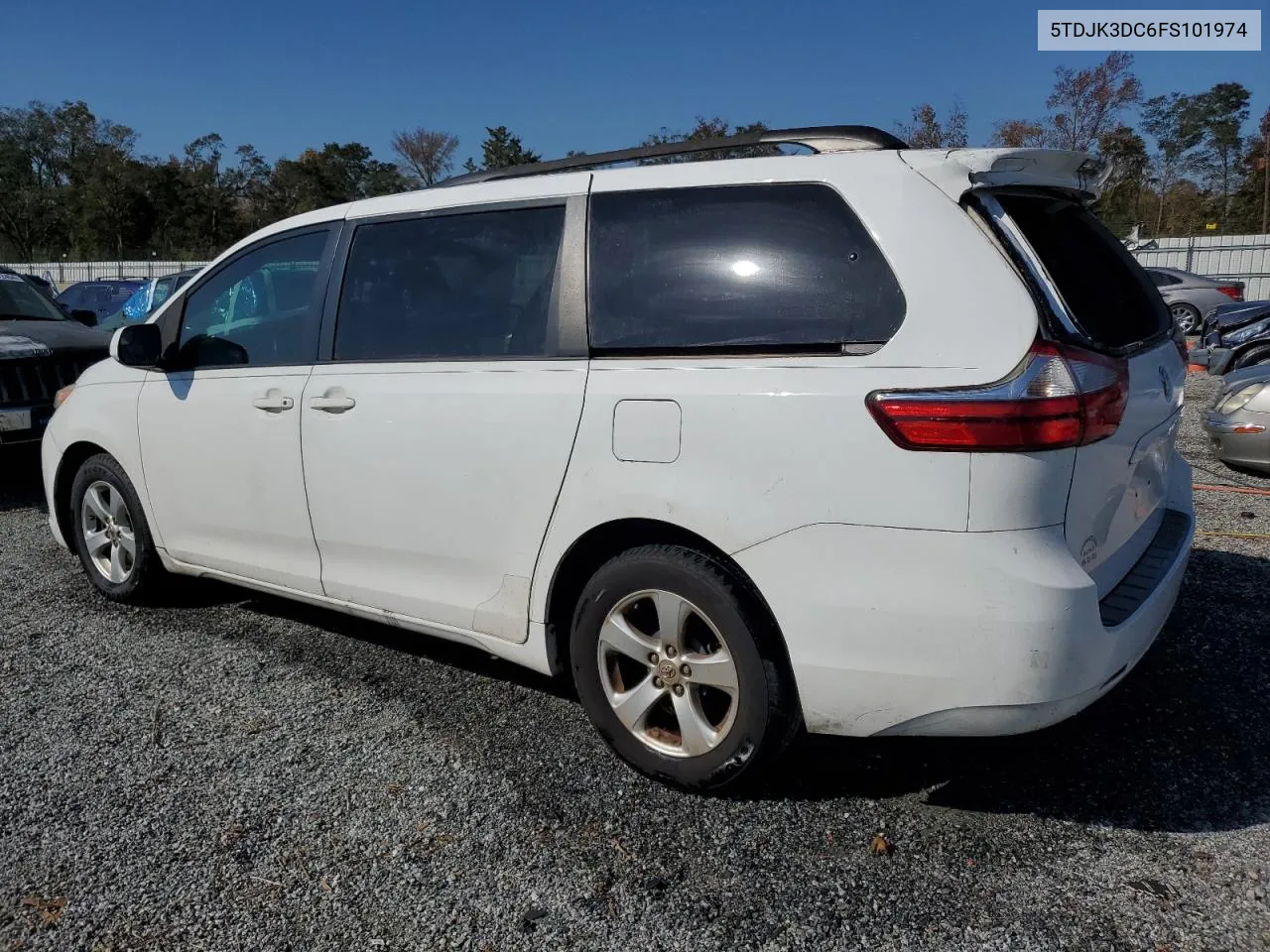 2015 Toyota Sienna Le VIN: 5TDJK3DC6FS101974 Lot: 78165714