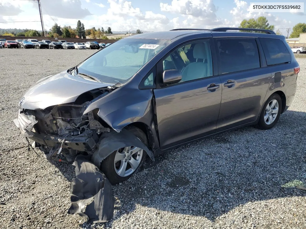 2015 Toyota Sienna Le VIN: 5TDKK3DC7FS539682 Lot: 78274414