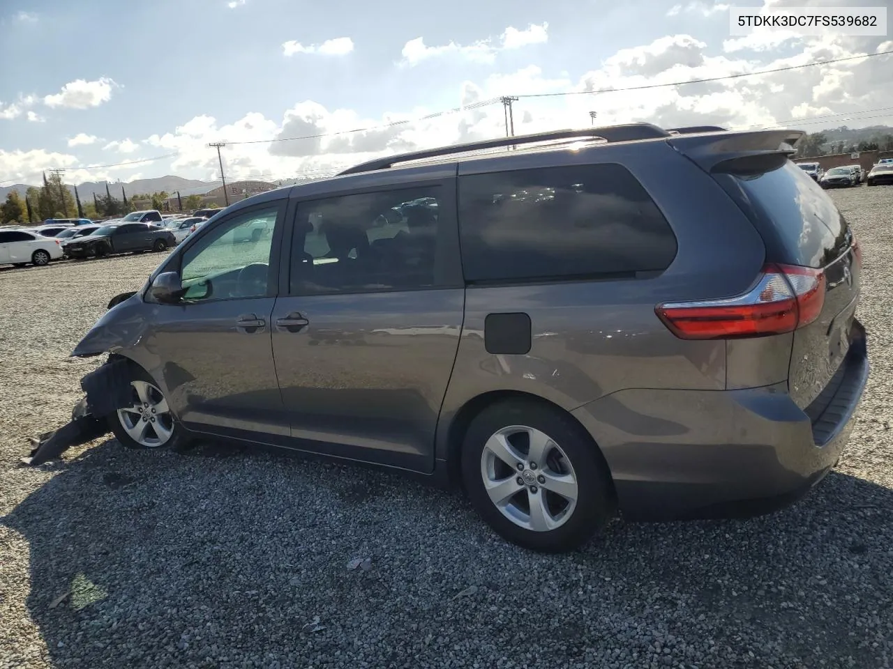 2015 Toyota Sienna Le VIN: 5TDKK3DC7FS539682 Lot: 78274414