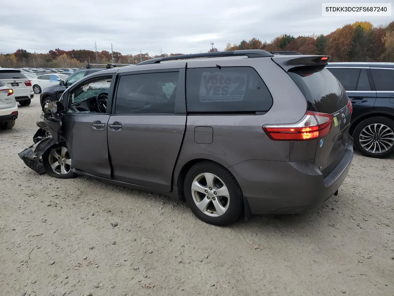 2015 Toyota Sienna Le VIN: 5TDKK3DC2FS687240 Lot: 78313164