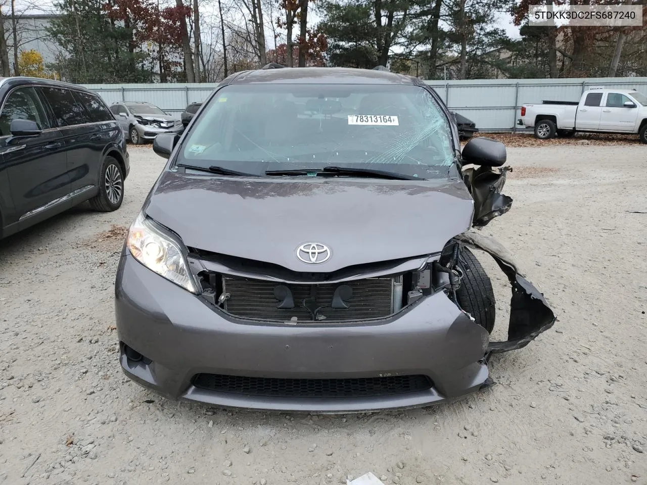 2015 Toyota Sienna Le VIN: 5TDKK3DC2FS687240 Lot: 78313164