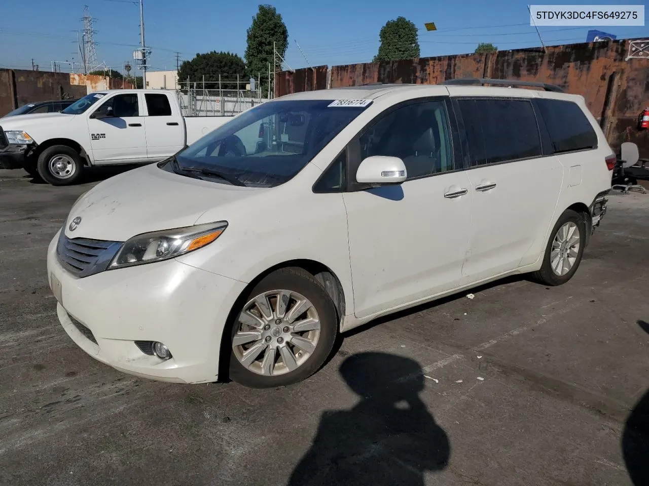 2015 Toyota Sienna Xle VIN: 5TDYK3DC4FS649275 Lot: 78316774