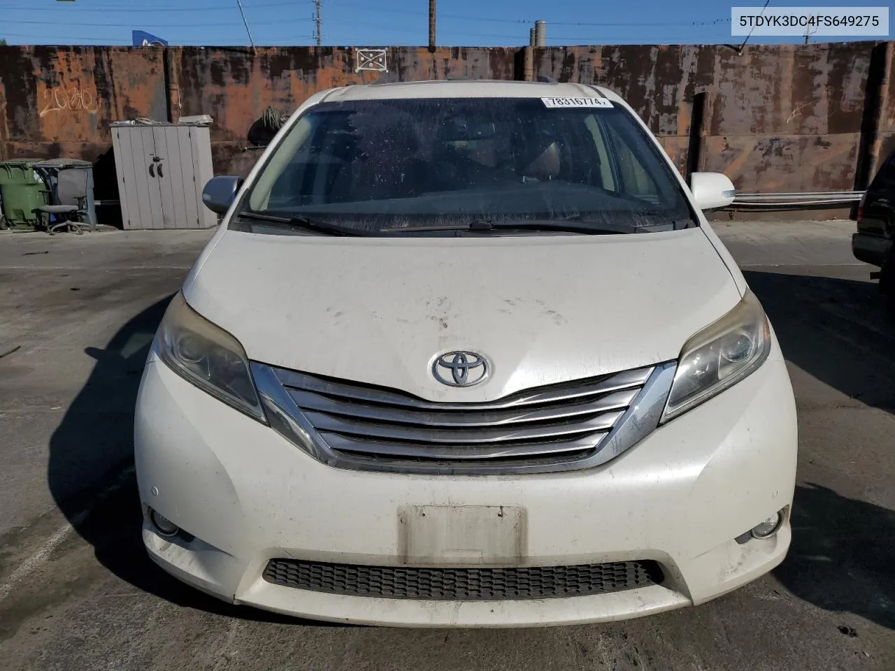 2015 Toyota Sienna Xle VIN: 5TDYK3DC4FS649275 Lot: 78316774