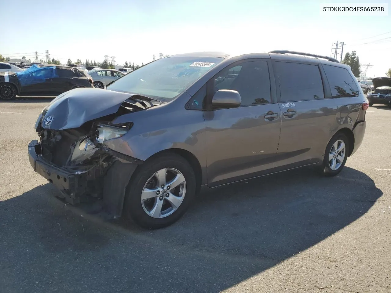 2015 Toyota Sienna Le VIN: 5TDKK3DC4FS665238 Lot: 78545594