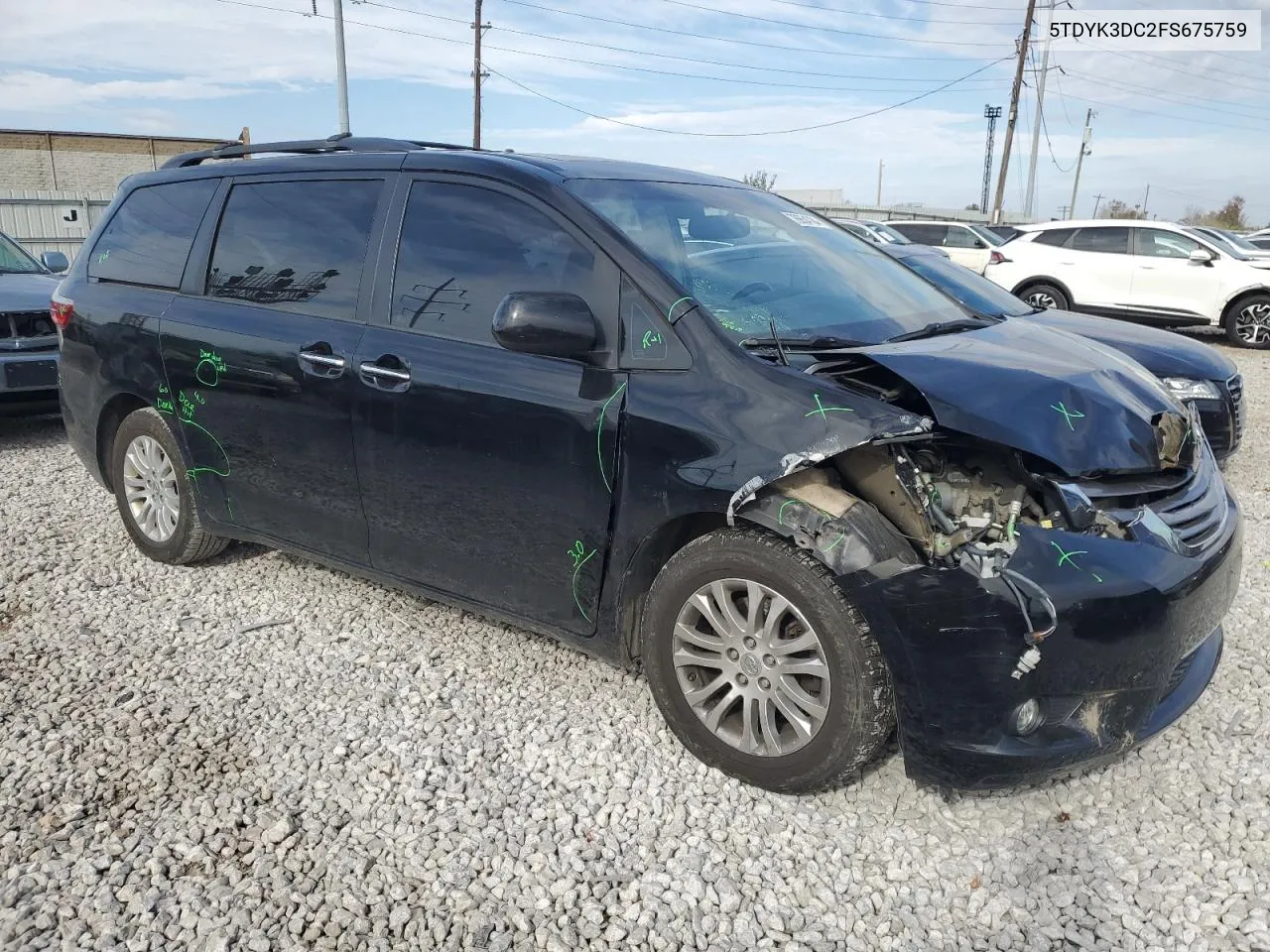 2015 Toyota Sienna Xle VIN: 5TDYK3DC2FS675759 Lot: 78654784