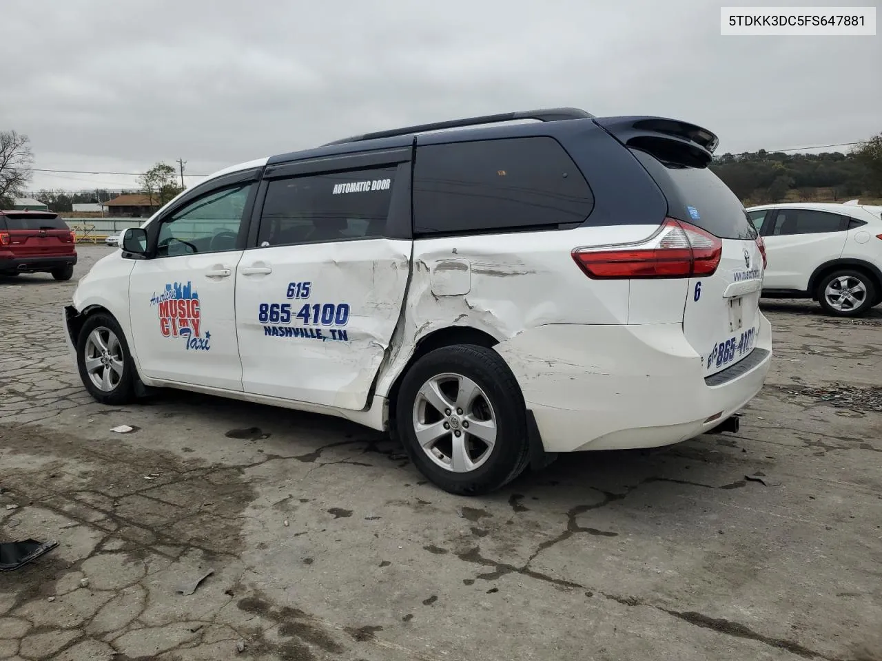 2015 Toyota Sienna Le VIN: 5TDKK3DC5FS647881 Lot: 78738874