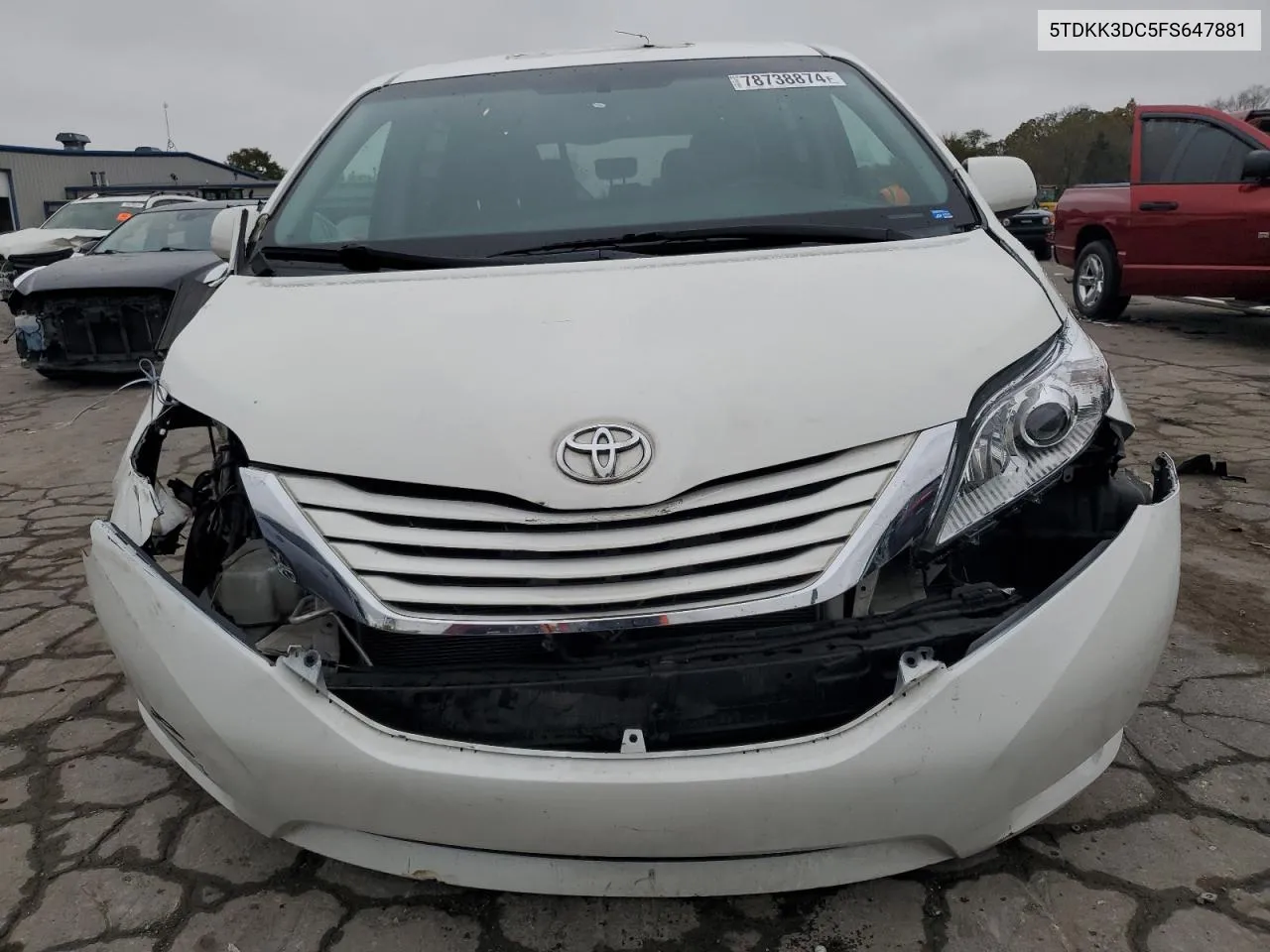 2015 Toyota Sienna Le VIN: 5TDKK3DC5FS647881 Lot: 78738874