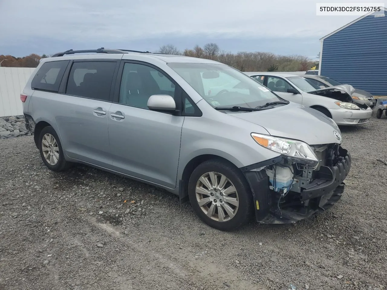 2015 Toyota Sienna Xle VIN: 5TDDK3DC2FS126755 Lot: 78902714