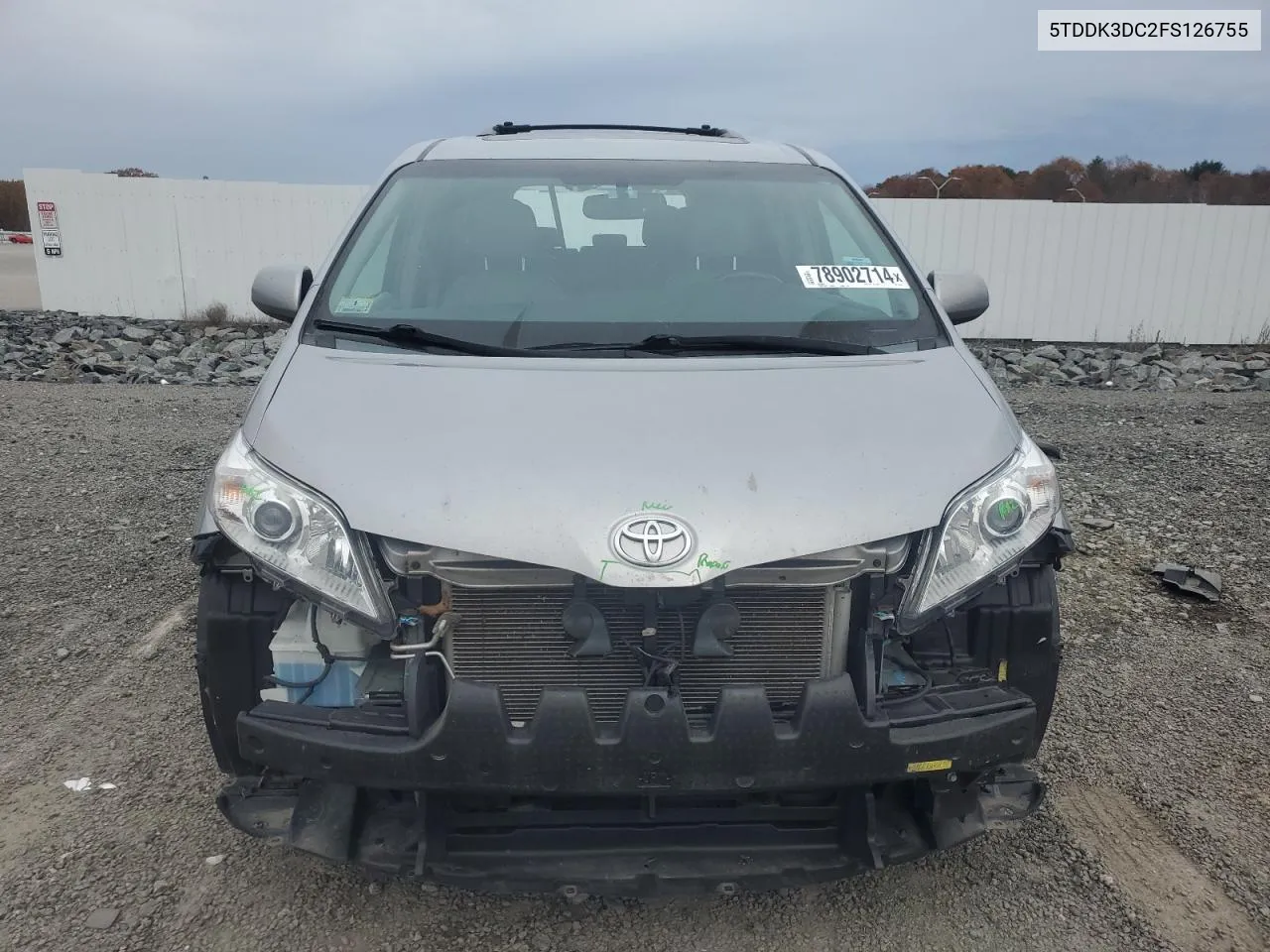 2015 Toyota Sienna Xle VIN: 5TDDK3DC2FS126755 Lot: 78902714