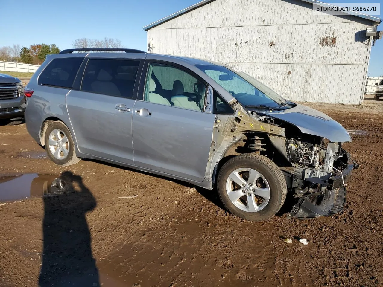 2015 Toyota Sienna Le VIN: 5TDKK3DC1FS686970 Lot: 79071964