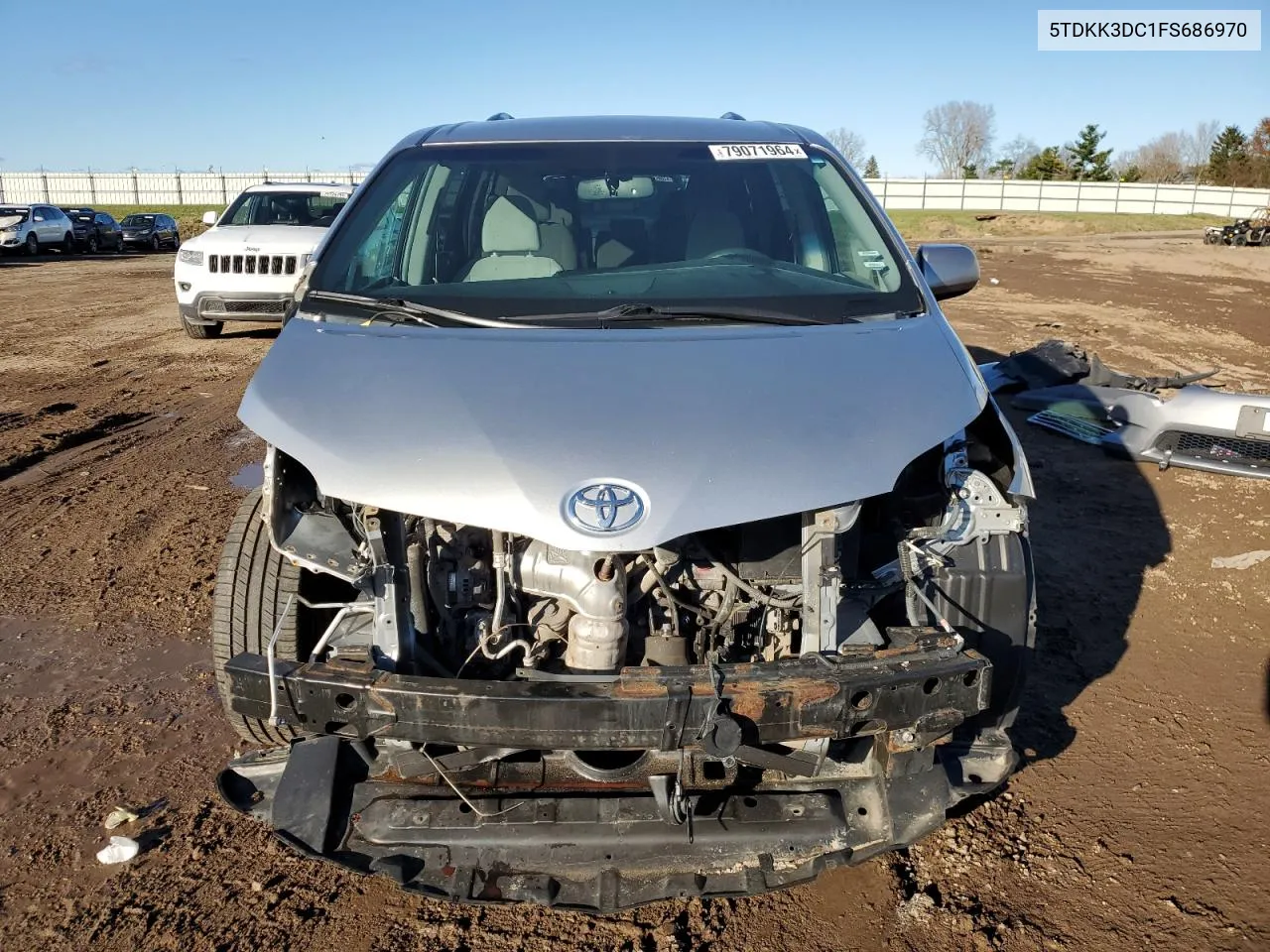 2015 Toyota Sienna Le VIN: 5TDKK3DC1FS686970 Lot: 79071964