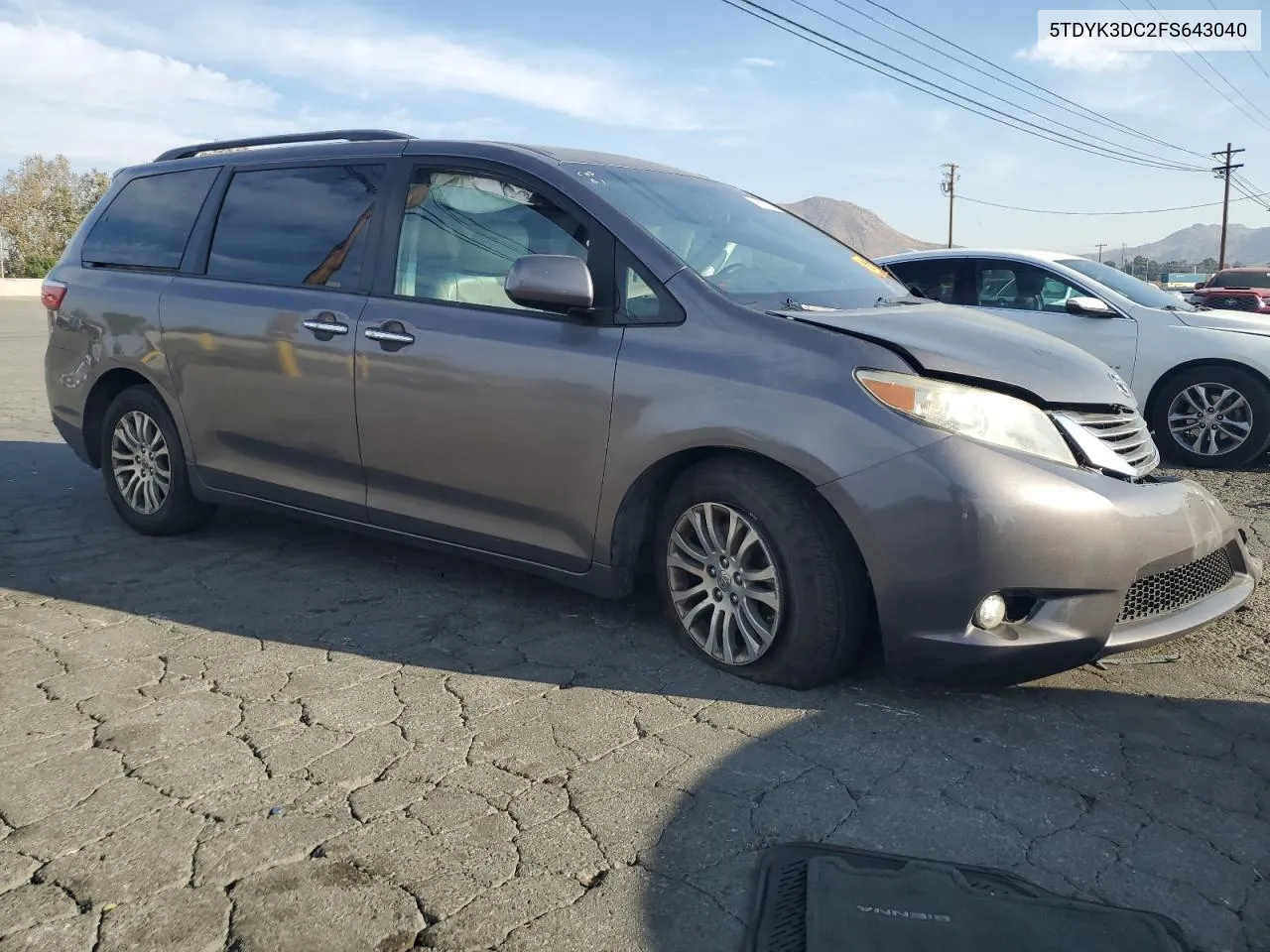 2015 Toyota Sienna Xle VIN: 5TDYK3DC2FS643040 Lot: 79578904