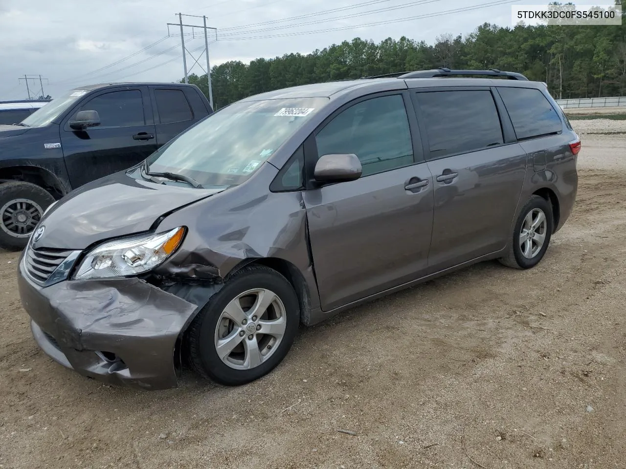 2015 Toyota Sienna Le VIN: 5TDKK3DC0FS545100 Lot: 79962204