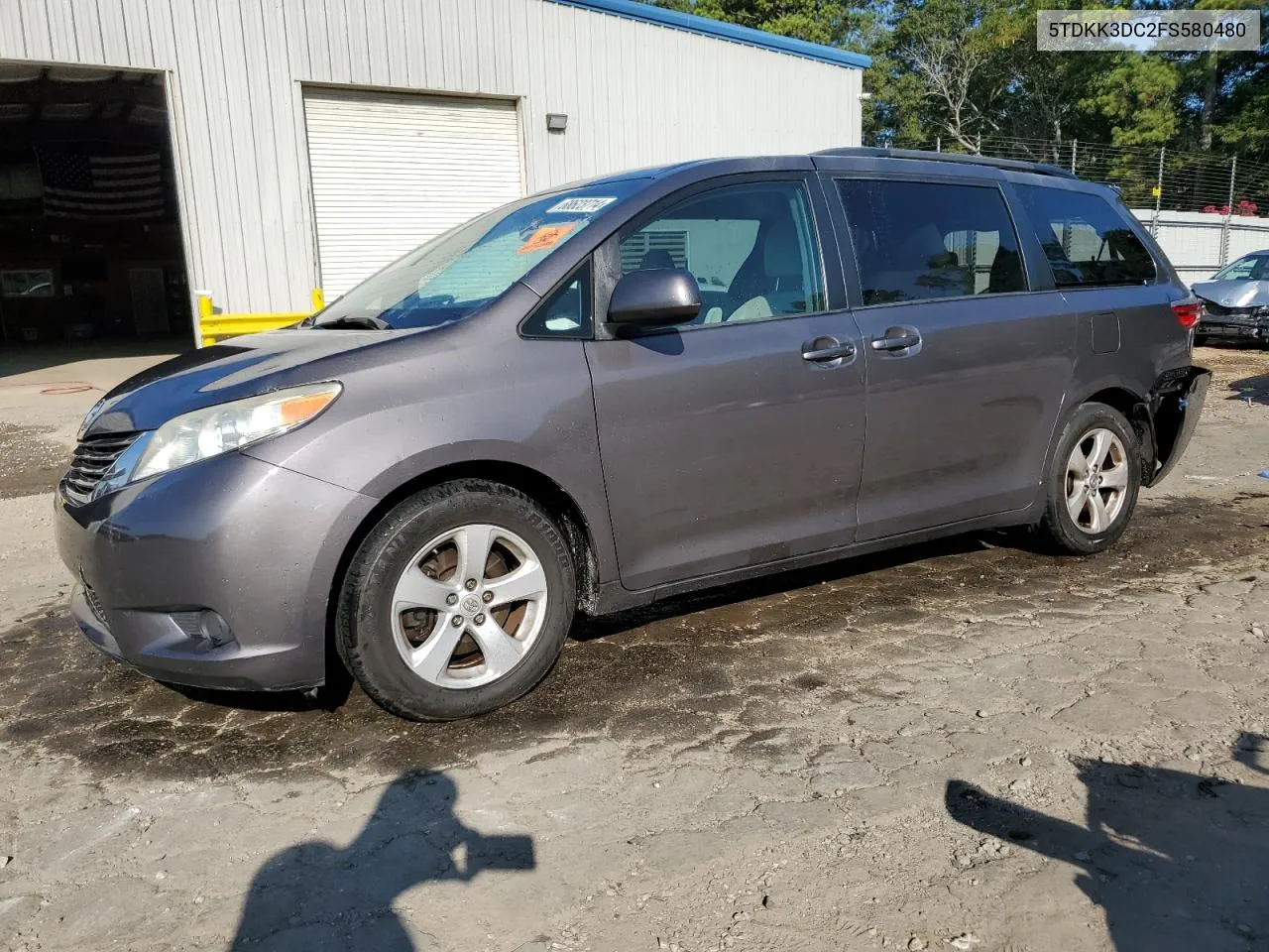 2015 Toyota Sienna Le VIN: 5TDKK3DC2FS580480 Lot: 80072994