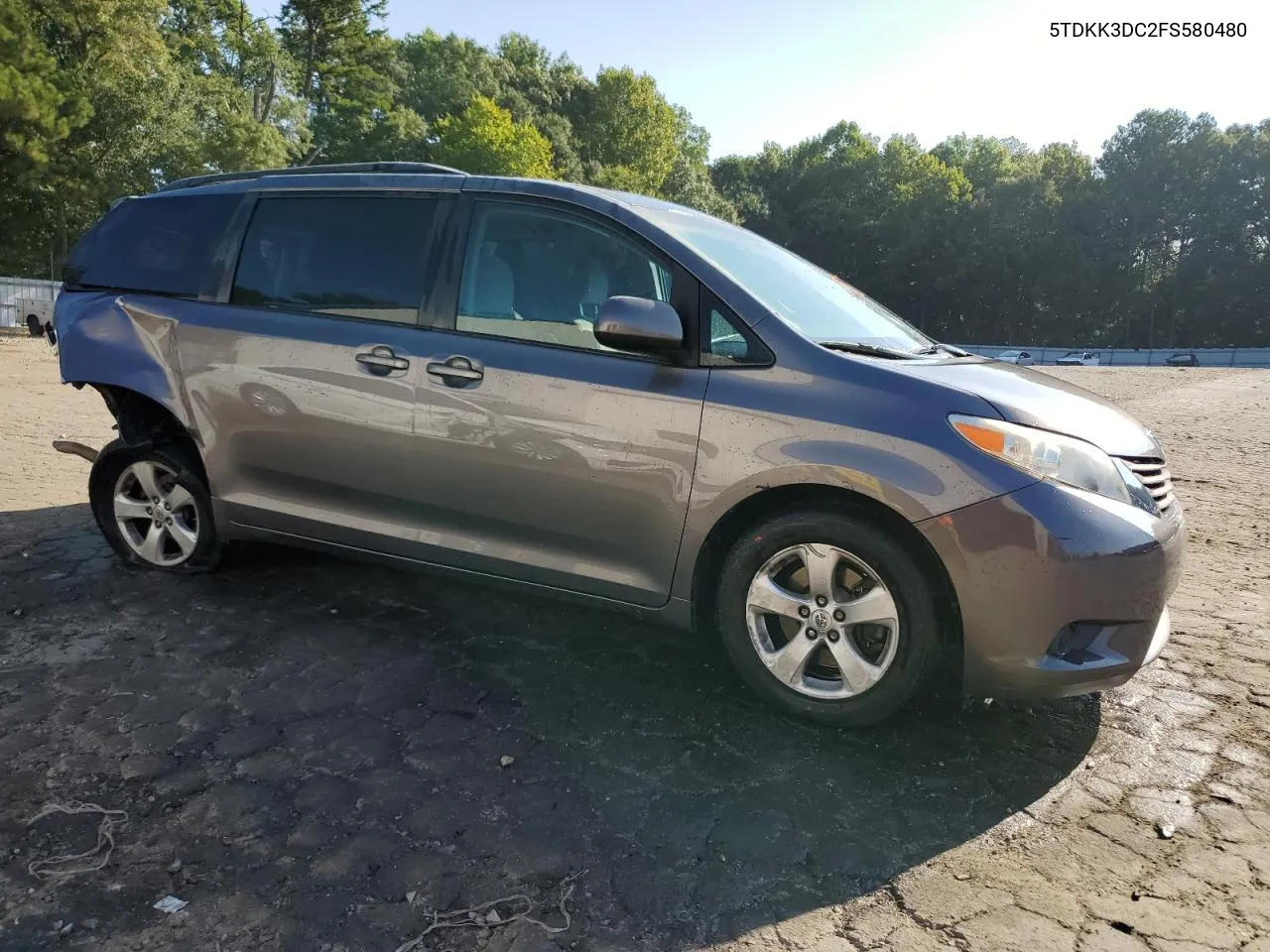 2015 Toyota Sienna Le VIN: 5TDKK3DC2FS580480 Lot: 80072994