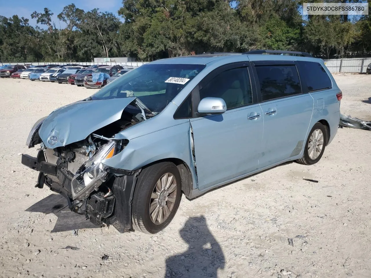 2015 Toyota Sienna Xle VIN: 5TDYK3DC8FS586780 Lot: 80148204