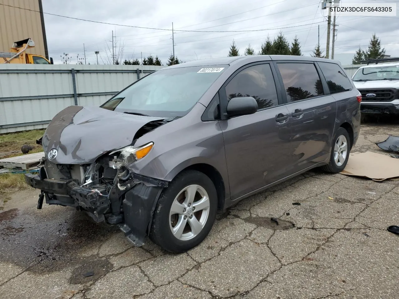 2015 Toyota Sienna VIN: 5TDZK3DC6FS643305 Lot: 80217074