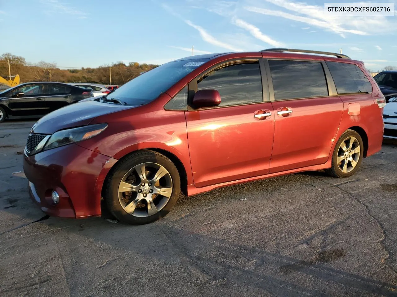 2015 Toyota Sienna Sport VIN: 5TDXK3DCXFS602716 Lot: 80227304