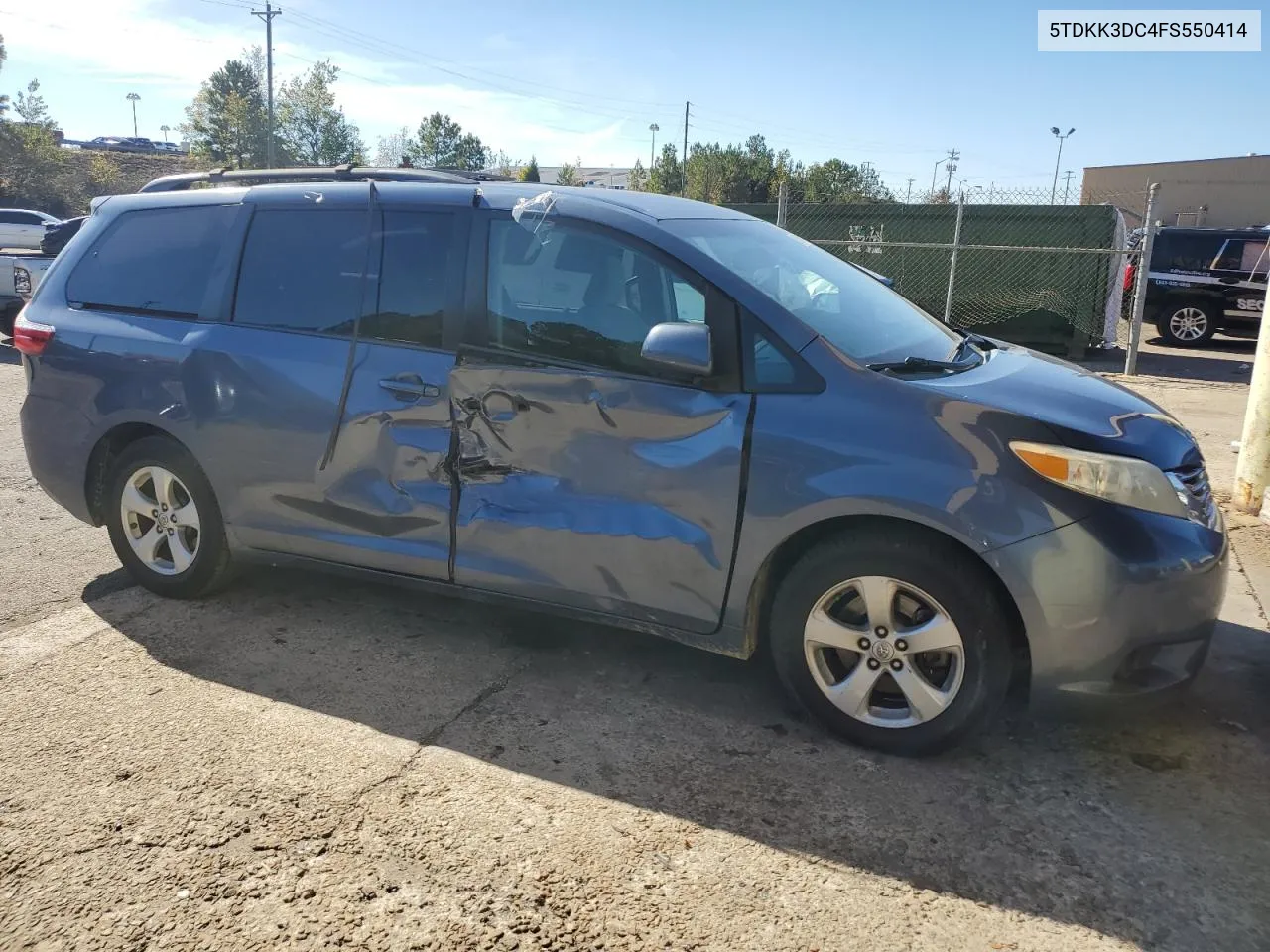 2015 Toyota Sienna Le VIN: 5TDKK3DC4FS550414 Lot: 80336464