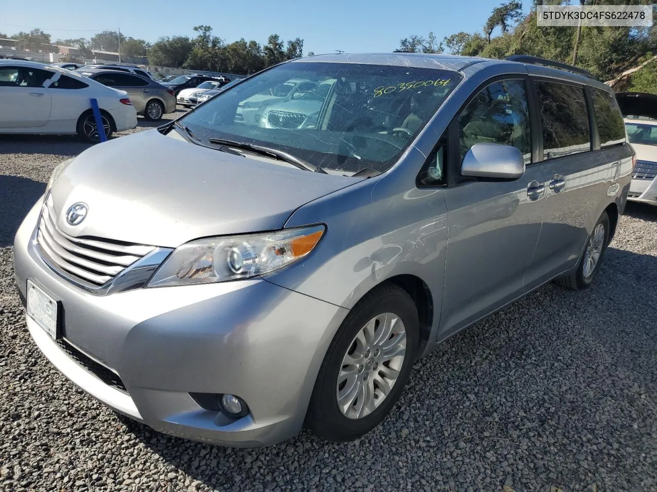 2015 Toyota Sienna Xle VIN: 5TDYK3DC4FS622478 Lot: 80350064