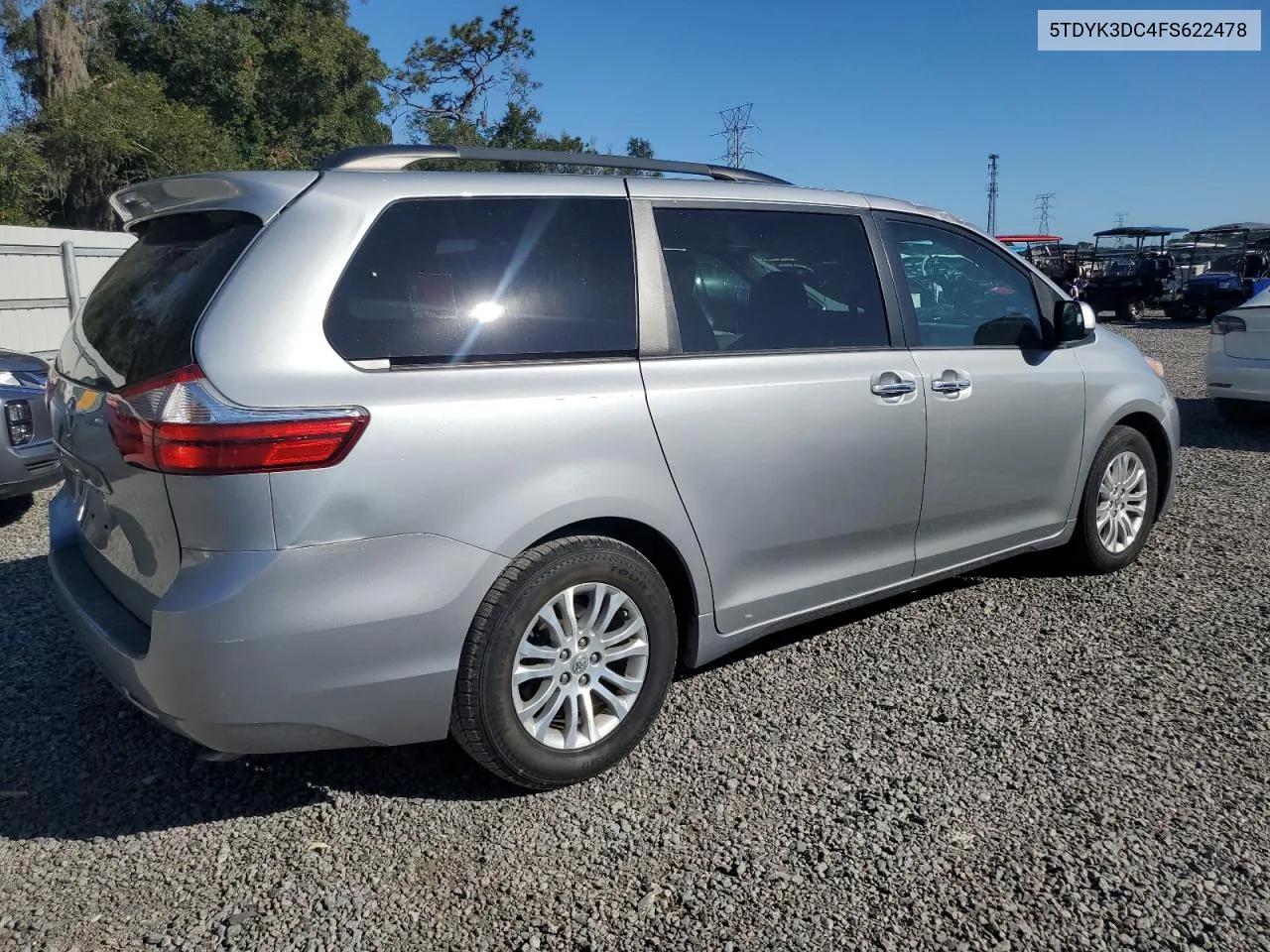 2015 Toyota Sienna Xle VIN: 5TDYK3DC4FS622478 Lot: 80350064