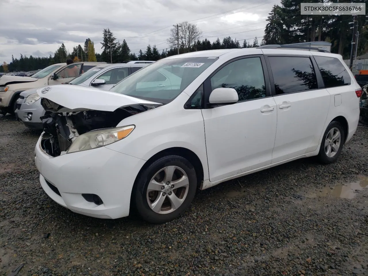 2015 Toyota Sienna Le VIN: 5TDKK3DC5FS636766 Lot: 80517954