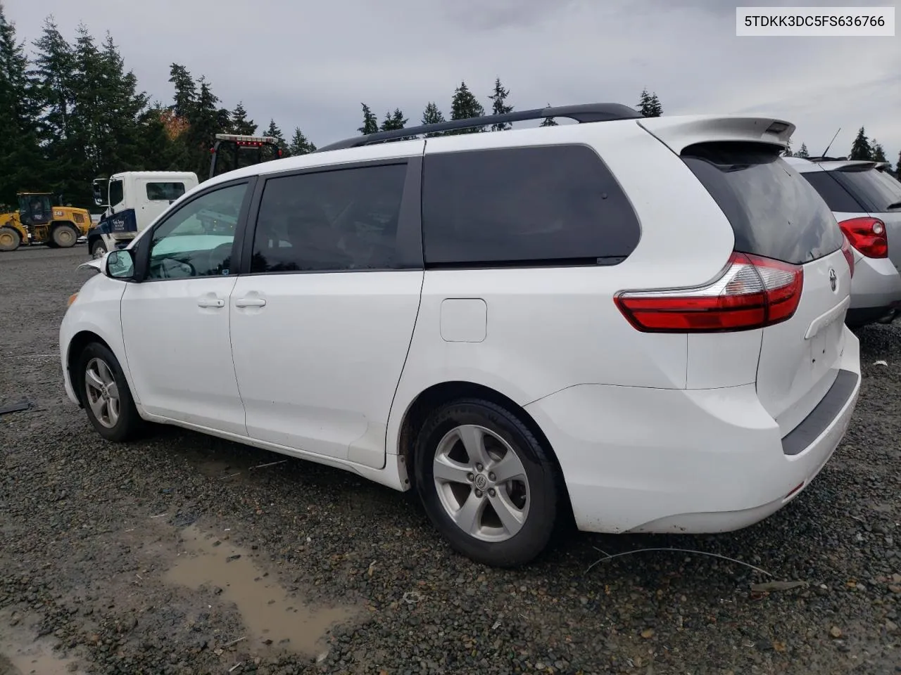 2015 Toyota Sienna Le VIN: 5TDKK3DC5FS636766 Lot: 80517954