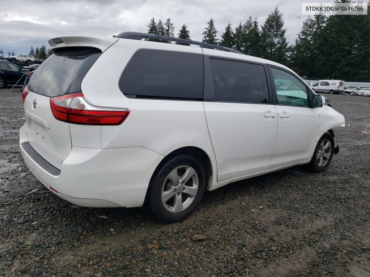 2015 Toyota Sienna Le VIN: 5TDKK3DC5FS636766 Lot: 80517954