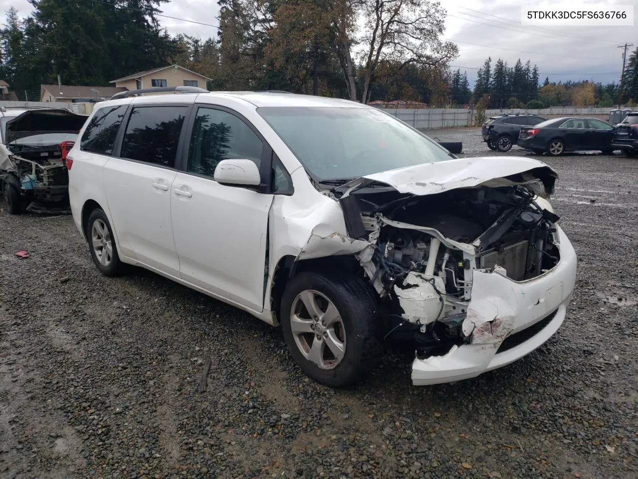 2015 Toyota Sienna Le VIN: 5TDKK3DC5FS636766 Lot: 80517954