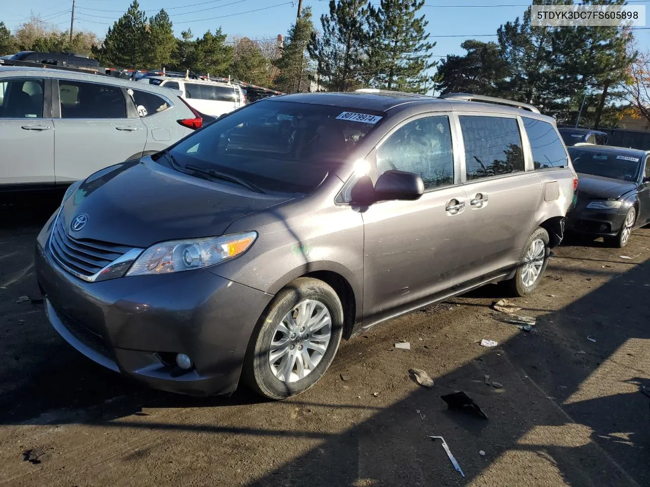 2015 Toyota Sienna Xle VIN: 5TDYK3DC7FS605898 Lot: 80779974