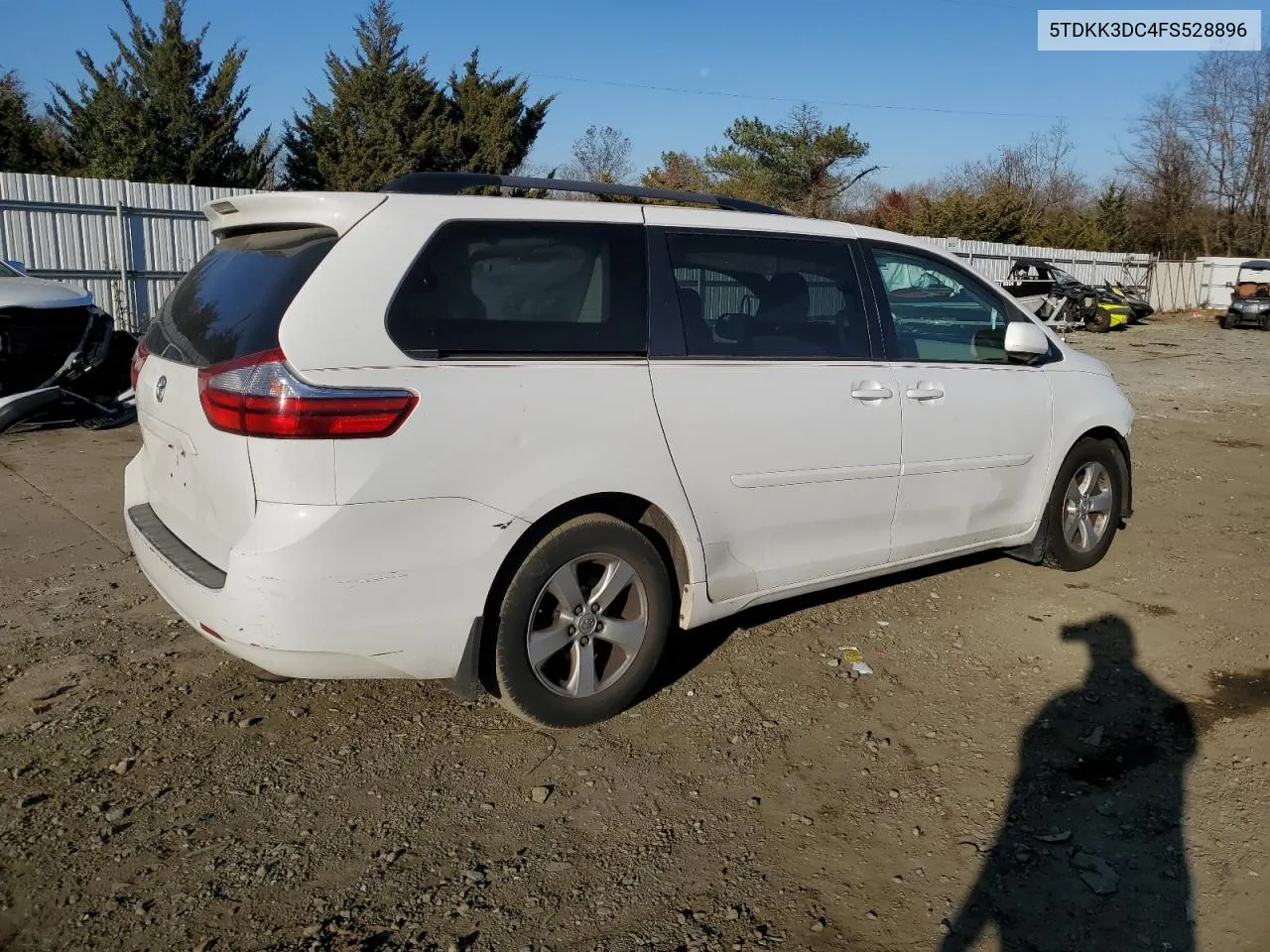 2015 Toyota Sienna Le VIN: 5TDKK3DC4FS528896 Lot: 80867814