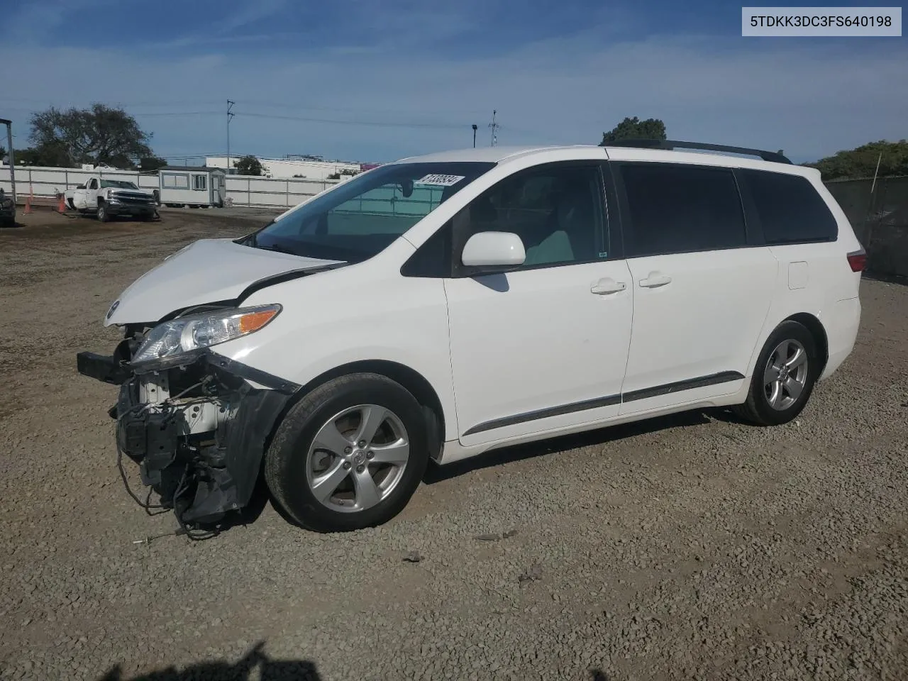 2015 Toyota Sienna Le VIN: 5TDKK3DC3FS640198 Lot: 81330934