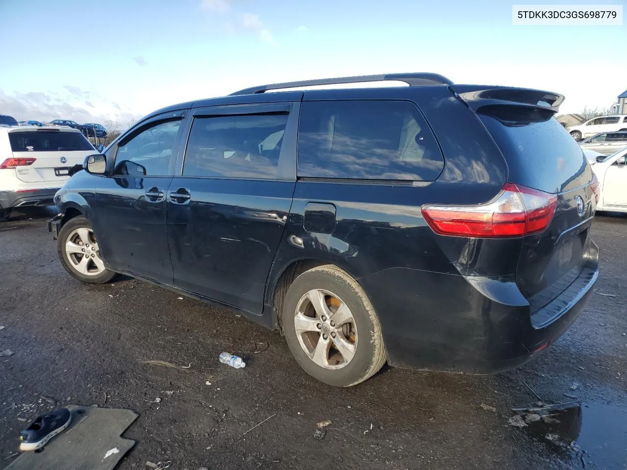 2016 Toyota Sienna Le VIN: 5TDKK3DC3GS698779 Lot: 49920154