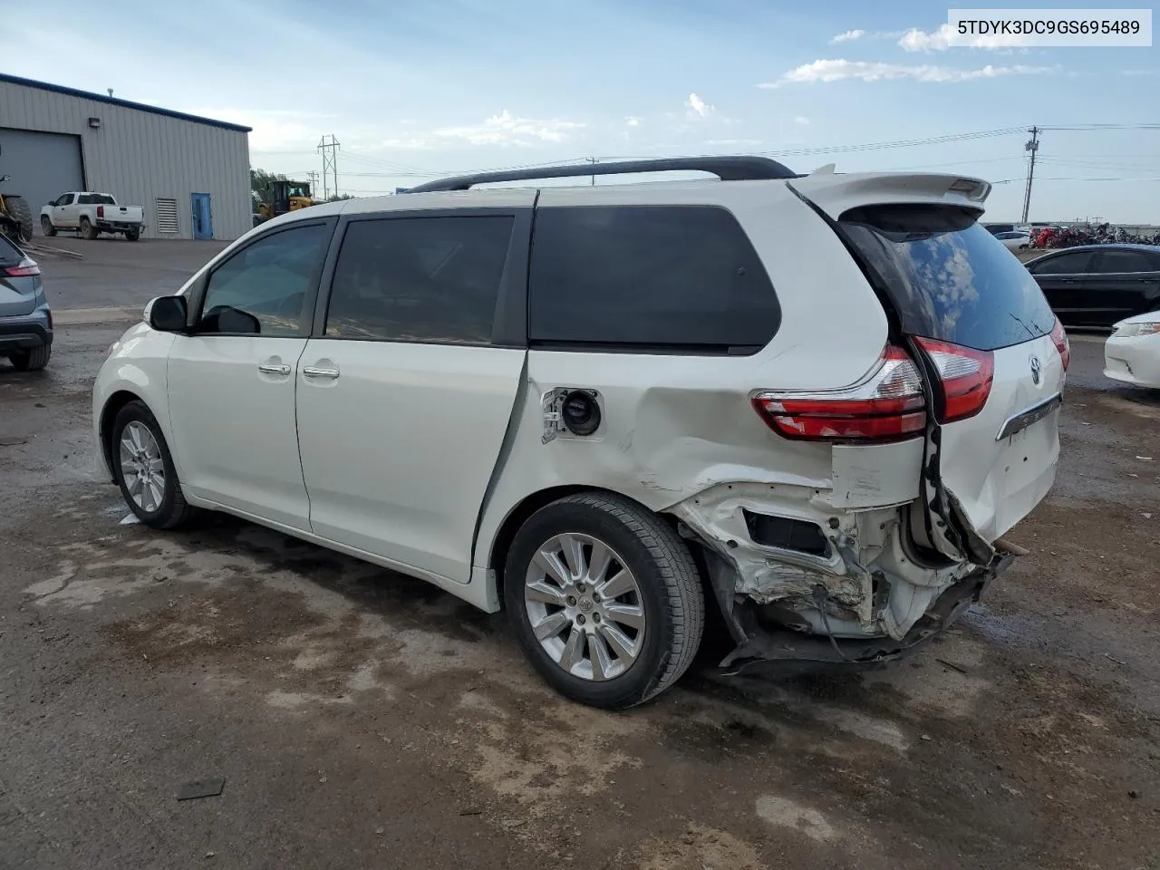 2016 Toyota Sienna Xle VIN: 5TDYK3DC9GS695489 Lot: 61230194