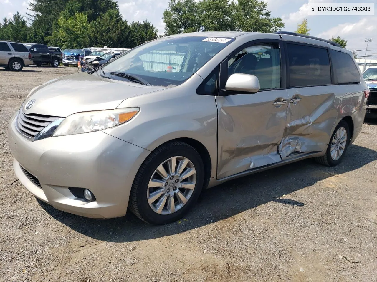 2016 Toyota Sienna Xle VIN: 5TDYK3DC1GS743308 Lot: 65404354