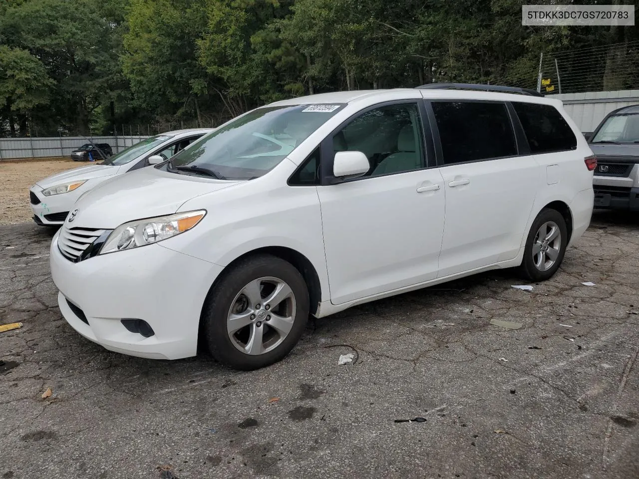 2016 Toyota Sienna Le VIN: 5TDKK3DC7GS720783 Lot: 69812594